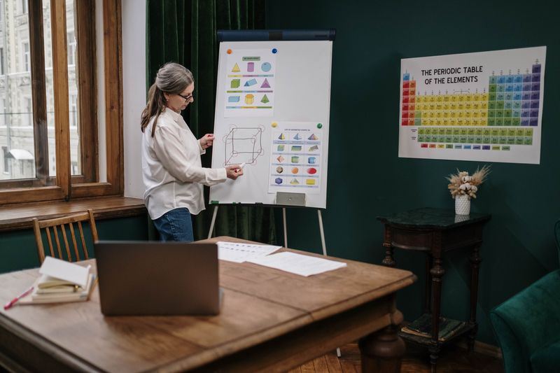 Student following exact formatting rules for the ISEF quad chart requirement