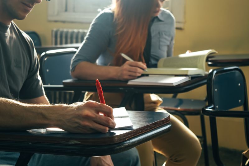 Students in a classroom completing coursework required for SSP eligibility