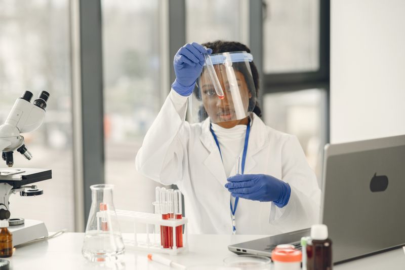 Student working in a competitive Stanford medical school research opportunities lab environment