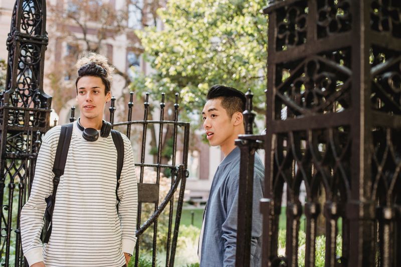 Students visiting a college campus as part of a pre-collegiate connections program